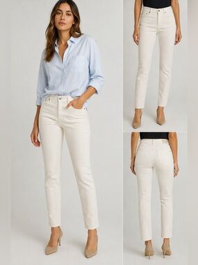 AG Adriano Goldschmied Prima Cigarette Leg Jeans 29R Cream
